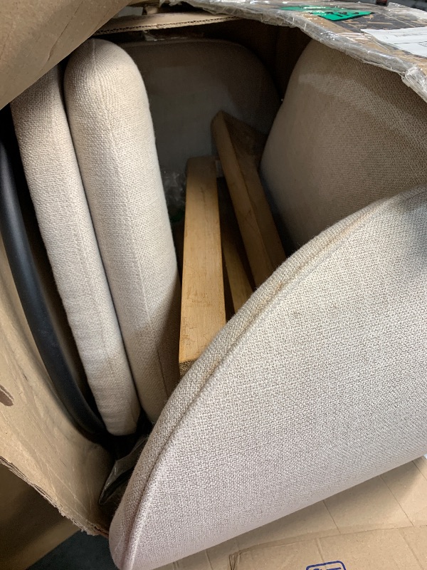 Photo 1 of (only one chair) Counter Height Barstools 26 inch Upholstered Swivel Bar Stools with Back and Wood Legs for Kitchen 
