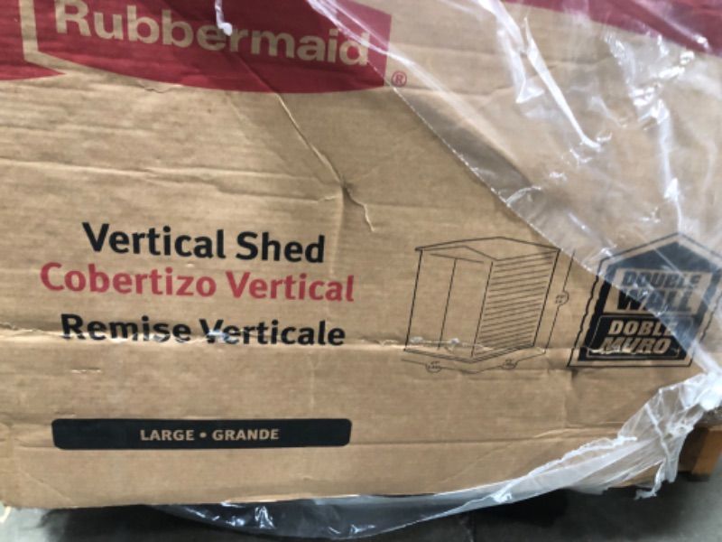 Photo 1 of ***PARTS ONLY**Rubbermaid Large Vertical Resin Outdoor Storage Shed With Floor (6.2 x 4.6 Ft), Weather Resistant, Beige/Brown, Organization for Home/Backyard/Garden Tools/Lawn Mower/Bike Storage/Pool Supplies
