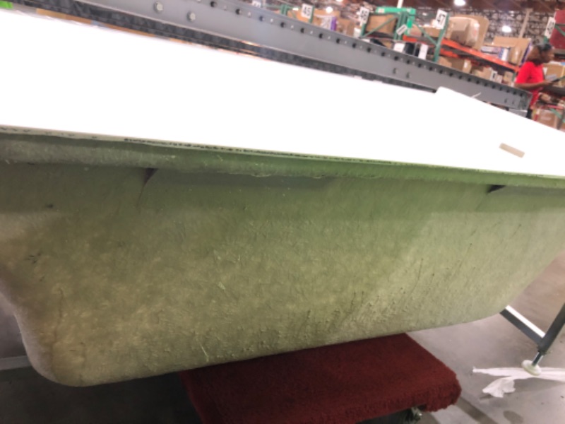 Photo 1 of ** has a crack on its side and in a corner see pics ** WOODBRIDGE 60" Acrylic Rectangular Alcove Soaking Bathtub in White with Left Drain, Brushed Nickel pop-up Drain Included, LB428-L