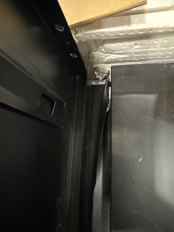 Photo 1 of ***DAMAGED***Greenvelly Metal Storage Cabinet, 72" Black Locking Metal Cabinet with 2 Doors and 4 Adjustable Shelves, Lockable Garage Storage Cabinets for Home Office, Garage, Kitchen, Living Room