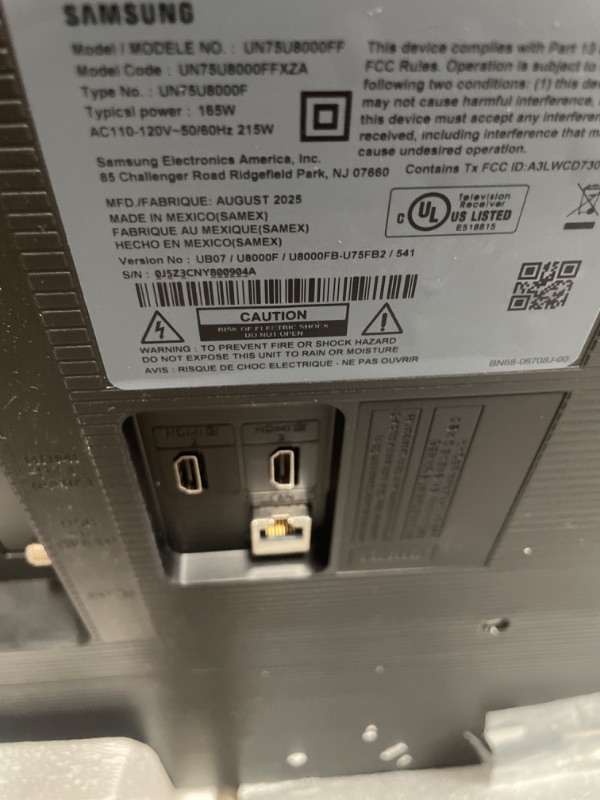 Photo 1 of ***DAMAGED***Samsung 75-Inch Class Crystal UHD U8000F 4K Smart TV (2025 Model) Endless Free Content, Crystal Processor 4K, MetalStream Design, Knox Security, Alexa Built-in