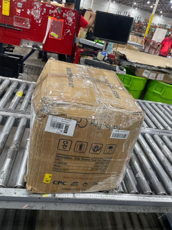 Photo 1 of (used)(incomplete) Heypappy 6 Pack Teepee Tent for Kids with Inflatable Airbed, Light, Toddler Tent Children Room Tents, Slumber Party Sleepover Tents