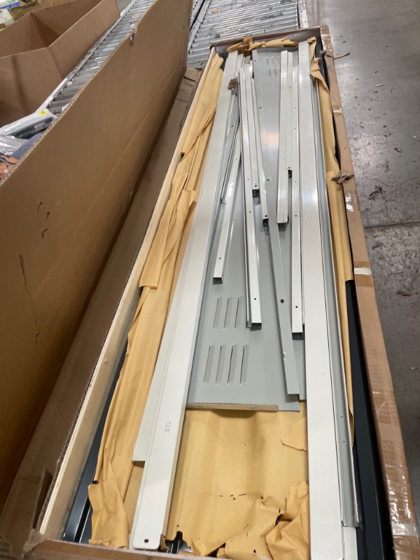 Photo 1 of ** only 1 box, missing parts *** GarveeLife 10x10 Shed for Outdoor Storage, Galvanized Steel Metal Tool Sheds House with Lockable Doors, Lock & Air Vent, Large Utility Sheds for Patio Garden Lawn, Grey