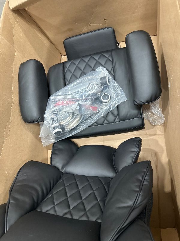 Photo 1 of *** PARTS ONLY *** GTRACING Gaming Chair,Office Chair with Pocket Spring Lumbar Support, Ergonomic Comfortable Wide Office Desk Computer Chair with Outward Fixed Soft Armrests and Footrest (PU Leather, Black)