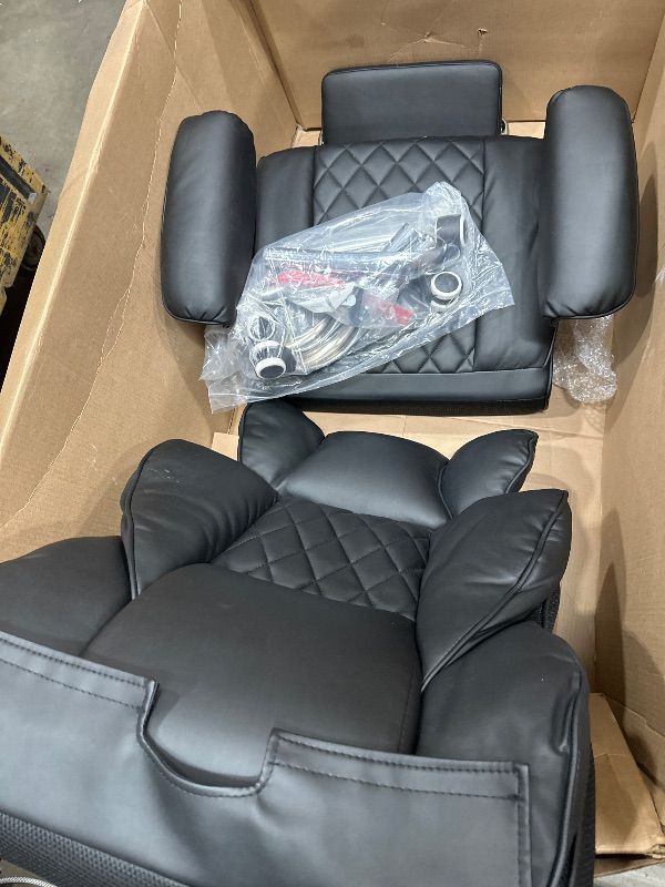 Photo 1 of *** PARTS ONLY *** GTRACING Gaming Chair,Office Chair with Pocket Spring Lumbar Support, Ergonomic Comfortable Wide Office Desk Computer Chair with Outward Fixed Soft Armrests and Footrest (PU Leather, Black)