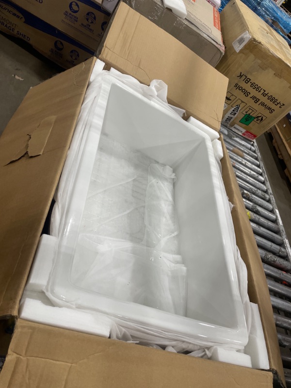 Photo 1 of ***************CRACKED*************
30 White Undermount Kitchen Sink, Hugsleek Topmount & Undermount Kitchen Sink 30x18 inch White Porcelain Ceramic Fireclay Sinks Dual Mount Accessories Single Bowl Under Counter Sinks Basin Drop In