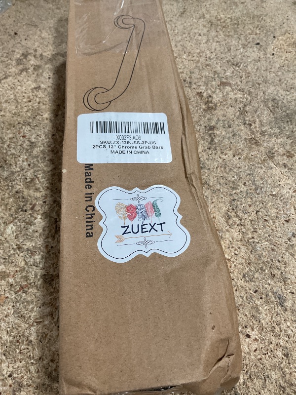 Photo 1 of 2 Pack 12 Inch Shower Grab Bar, ZUEXT Chrome Stainless Steel Bathroom Grab Bar, Shower Handle, Bathroom Balance Bar, Safety Hand Rail Support - Handicap, Elderly, Injury, Senior Assist Bath Handle