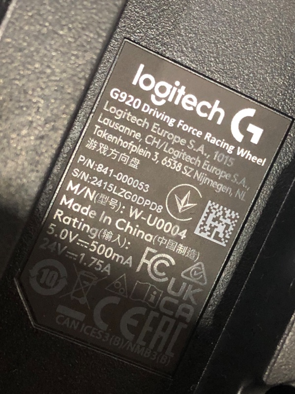 Photo 1 of ***PARTS ONLY***Logitech G920 Driving Force Racing Wheel and Floor Pedals, Real Force Feedback, Stainless Steel Paddle Shifters, Leather Steering Wheel Cover for Xbox Series X|S, Xbox One, PC, Mac - Black