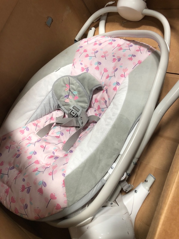 Photo 1 of ************MISSING PARTS, FOR PARTS ONLY***********
Ingenuity SimpleComfort Lightweight Compact 6-Speed Multi-Direction Baby Swing, Vibrations & Nature Sounds, 0-9 Months 6-20 lbs (Pink Cassidy)