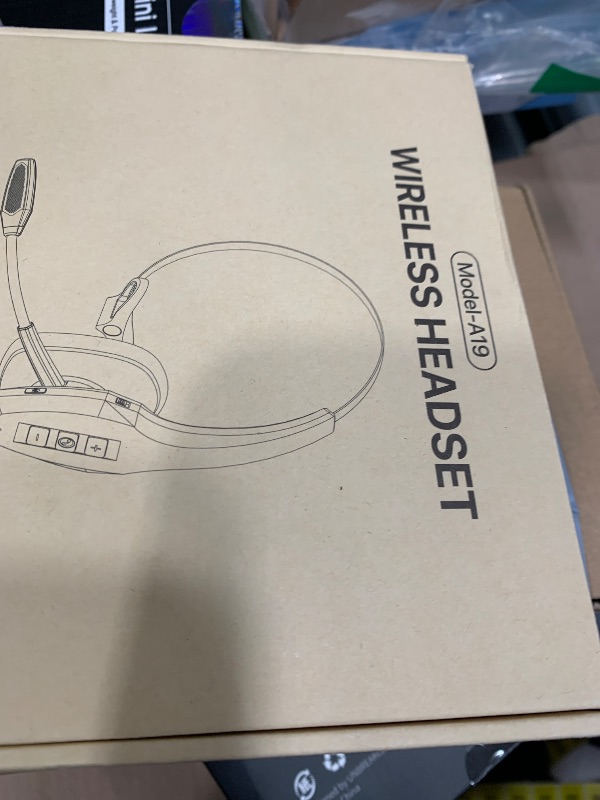 Photo 1 of Trucker Bluetooth Headset, Wireless Headset with Mic, Bluetooth Headsets with Dual Noise Cancelling Microphone & Mute Button, 55Hrs Working Time PC Headsets for Cell Phones, Computer, Truck Driver