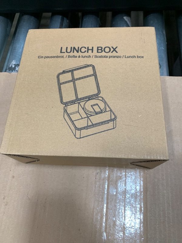 Photo 1 of Bento Lunch Box with 8oz Soup Thermo, Leak-Proof Lunch Containers with 4 Compartment, Thermo Hot Food Jar and Insulated Lunch Box for School Blue