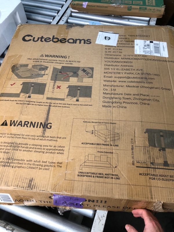 Photo 1 of (USED/FAIR) Twin Bassinet for 2 Babies, 3 in 1 Bedside Co Sleeper Double Bassinet for Twins, Rocking Bassinet for Baby with Wheels and Storage Basket, Includes Mattress
