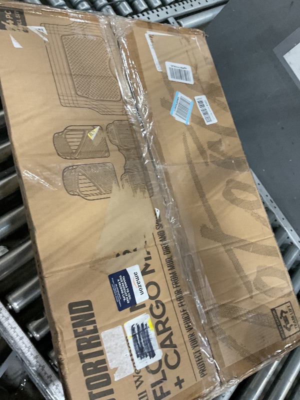 Photo 1 of ** PARTIAL SET ** Motor Trend FlexTough Performance All Weather Rubber Car Mats with Cargo Liner - Full Set Front & Rear Floor Mats for Cars Truck SUV, Automotive Floor Mats (Black)