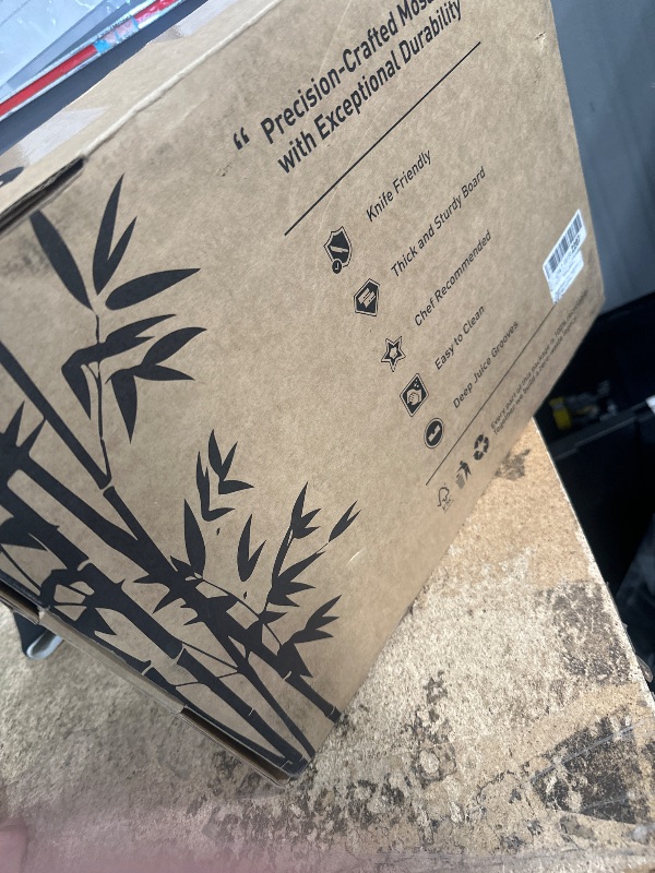 Photo 1 of 3 Pack Heavy Duty Bamboo Cutting Board Set Non Toxic Wooden Cutting Board for Kitchen Non Slip Solid End Grain Thick Wood Juice Groove Chopping Board Extra Large Big Small Best House Warming Gift