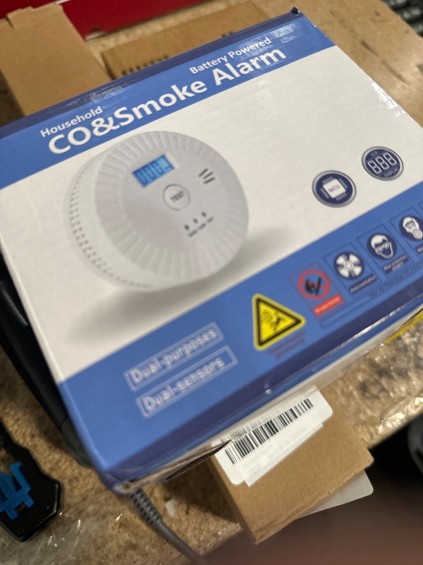 Photo 1 of 3 Packs  And Carbon Monoxide Detector Powered by Battery,Portable Smoke Detector Carbon Monoxide Detector Combo with Large LCD Display, Fire Alarm Smoke Detector for Home,Kitchen