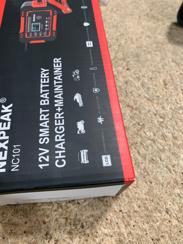 Photo 1 of ***PARTS ONLY***

NEXPEAK NC101 Car Battery Charger, Smart Battery Trickle Charger 12V 6A Automotive Battery Maintainer Desulfator with Temp Compensation for Car Truck Motorcycle Lawn Mower Marine Lead Acid Batteries