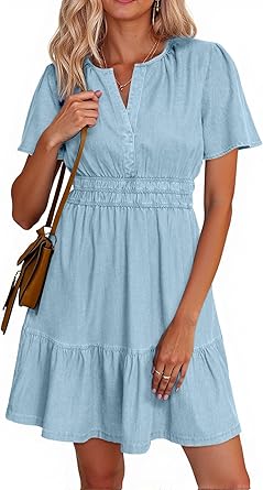 Photo 1 of **Pic for reference**Pinup Fashion Dusty Blue Dress Women Plus Size Steel Blue Bridesmaid Wedding Guest Short Prom Semi Formal Lace Chiffon Midi Dress XL