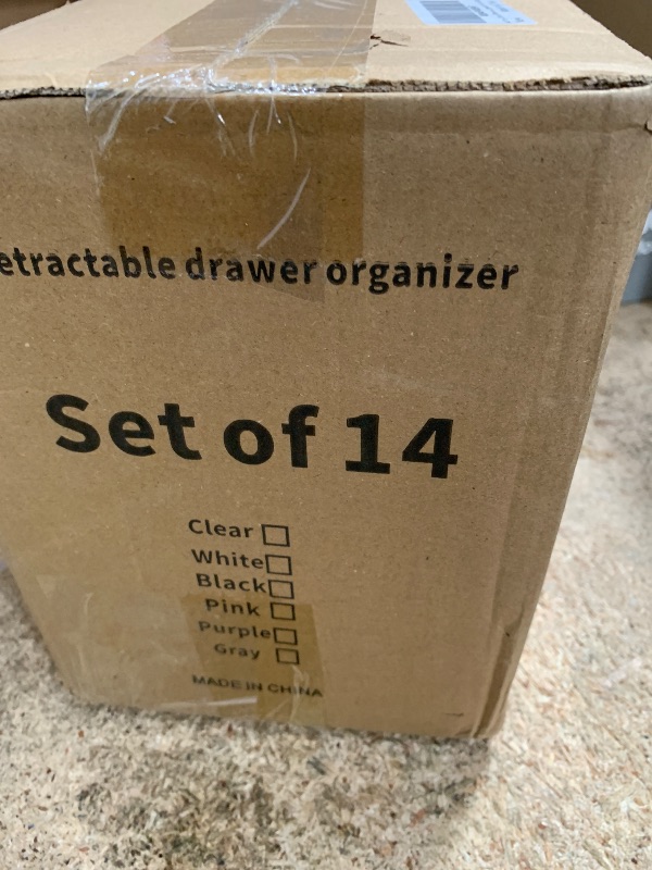 Photo 1 of 14 Pcs Clear Drawer Organizer, Adjustable Drawer Storage Box, 3-Size Desk Drawer Organizer, Acrylic Storage Bins for Makeup, Cosmetic, Kitchen Utensils, Bedroom Dressers Tool Organizer for Gadgets