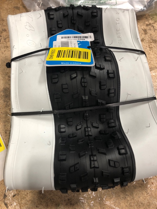 Photo 1 of Hycline Fat Bike Replacement Tire: 26x4.0 Inch Puncture Resistant Folding MTB Bicycle Tires, All Terrain High-Density Bike Tires with Street or Trail Riding-White