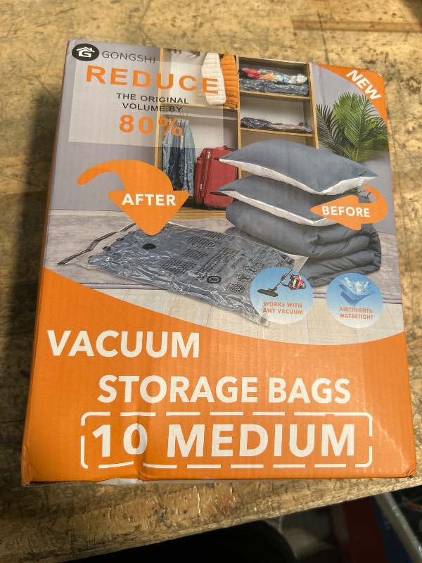 Photo 1 of 10 Medium Vacuum Storage Bags, Space Saver Sealer Compression Bags for Blankets, Comforters, Pillows, Clothes Storage
