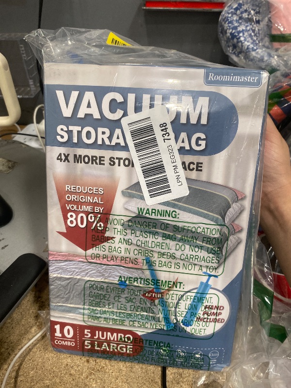 Photo 1 of 10 Pack Vacuum Storage Bags with Pump, 5 Jumbo and 5 Large Space Saver Vacuum Storage Bags, Vacuum Seal Bags 