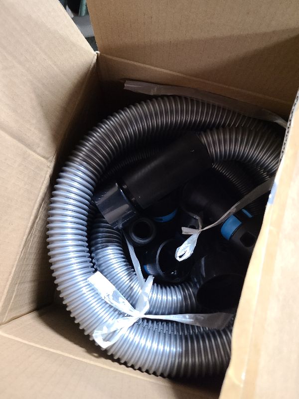 Photo 1 of 1 1/4 Inch x 17 Feet Dust Collection Hose Kit for Home and Shop Vacuums System with 5 Adapters of Woodworking Power Tool and Sander, Compatible with Multi-Brands, Silver Gray Vacuum Hose