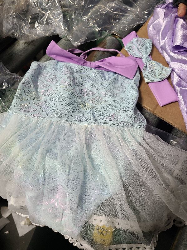 Photo 1 of 3M-6Y Infant Baby Girls Mermaid Swimwear Toddler Girl Mermaid Tulle Bathing Suit Kids Beach Bikini Outfits
