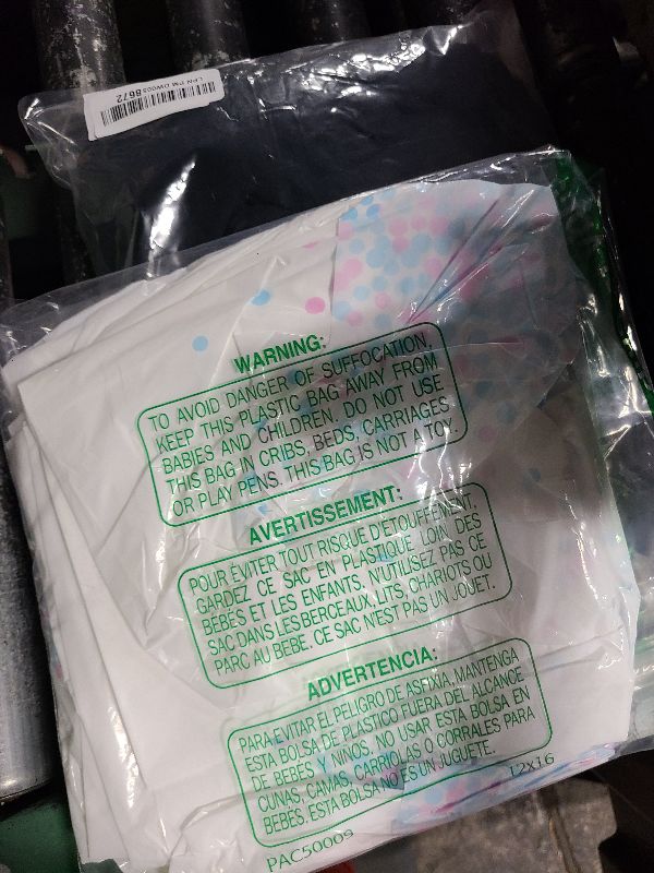 Photo 1 of 3Pack White and Pink Blue Plastic Tablecloth, White Disposable Table Cloth for Rectangle Tables, Pink Blue Stamping Dot White Tablecloth for Gender Reveal Baby Shower Birthday Party Supplies, 54"x108"