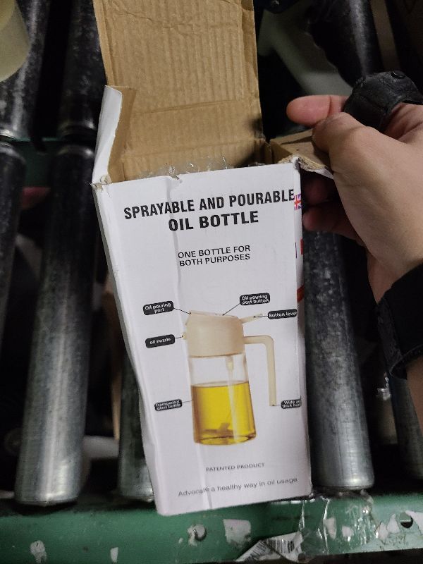 Photo 1 of 2 in 1 Oil Dispenser and Oil Sprayer, 470ml Dispenser Bottle Spray and Pour, Glass Olive Oil Sprayer for Cooking, Food-Grade Oil Spray Bottle Mister Spritzer for BBQ, Air Fryer, Kitchen (Green)