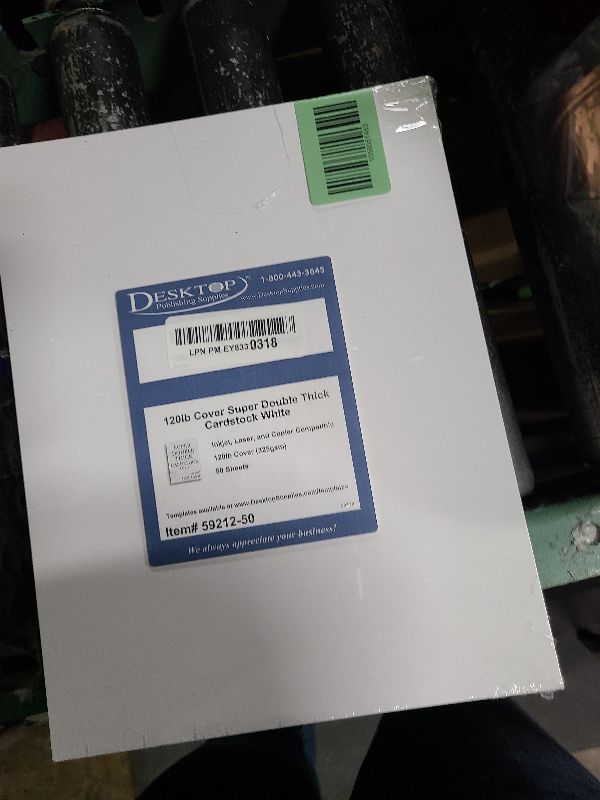 Photo 1 of 120lb Cover Thick Cardstock Paper - Plain Heavy Bright White Stock - 8.5" x 11" (50 Sheets)