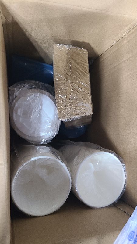 Photo 1 of [100 Pack] 12 oz Paper Coffee Cups, Disposable Paper Coffee Cup with Lids, Sleeves, and Stirrers, Hot/Cold Beverage Drinking Cup for Water, Juice or Tea, Suitable for Home, Shops and Cafes