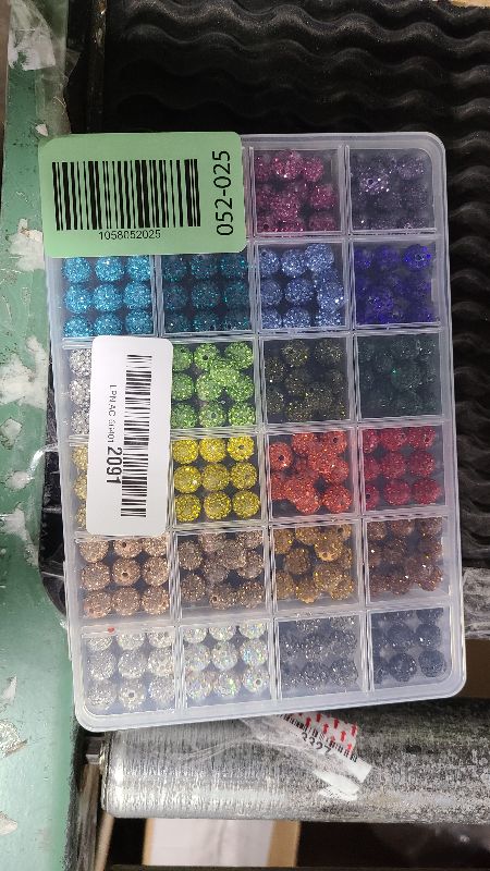 Photo 1 of 240pcs 24 Colors Rhinestone Beads for Crafts, Sparkle Round Crystal Disco Ball Clay Rhinestone Beads for DIY Jewelry Making Bracelet, Necklace, Earring and Christmas Decoration (10mm)