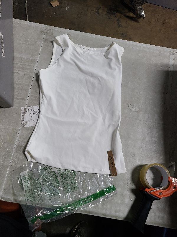 Photo 1 of  Women’s Body Contour Tank – Fitted Boatneck Cotton-Blend, Smoothing Stretch, Layering Essential M
