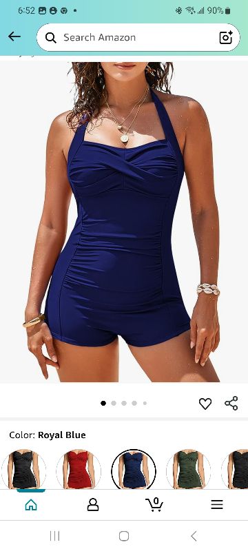 Photo 1 of  Women's One Piece Tummy Control Swimwear Boyleg Ruched Swimsuit
S