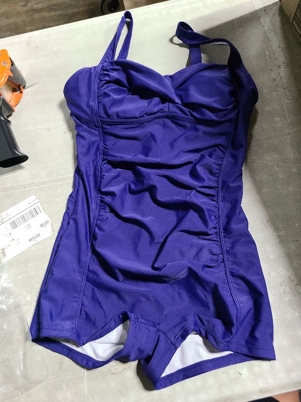 Photo 1 of  Women's One Piece Tummy Control Swimwear Boyleg Ruched Swimsuit
S