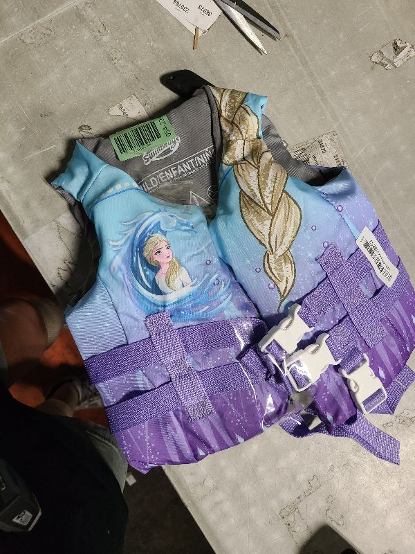 Photo 1 of SwimWays Disney Princess Swim Trainer Life Jacket, US Coast Guard Approved Kids Swim Vest, Pool Floats & Life Jackets for Kids 33-55 lbs, Elsa