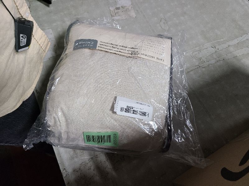 Photo 1 of 100% Blackout Shield Linen Blackout Curtains for Bedroom 108 Inches Long, Back Tab/Rod Pocket Living Room Drapes, Thermal Insulated Blackout Curtains 2 Panels Set, 50" W x 108" L,Cream