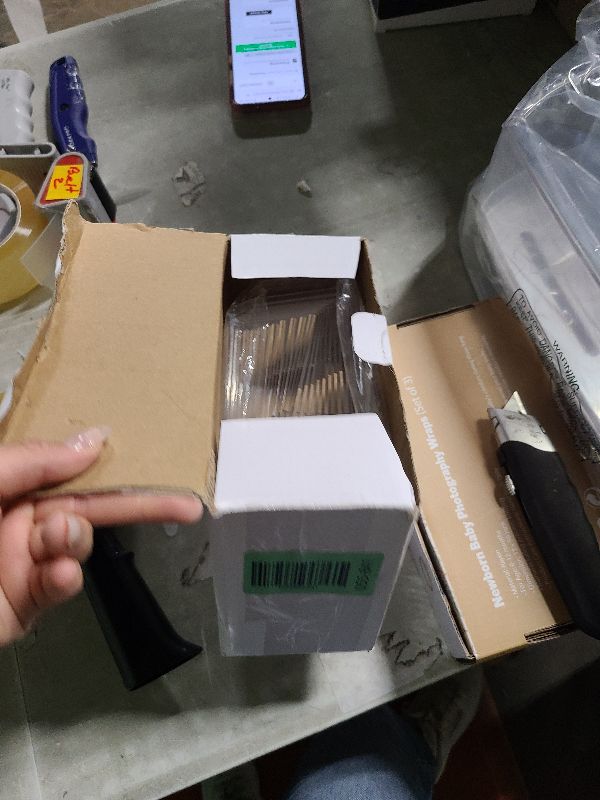 Photo 1 of 24 Pack Acrylic Sign Holder Slant Back Plastic Paper Display Stand Clear Table Top Sign Holders for Office Home Store Restaurant(4 x 6 Inch)