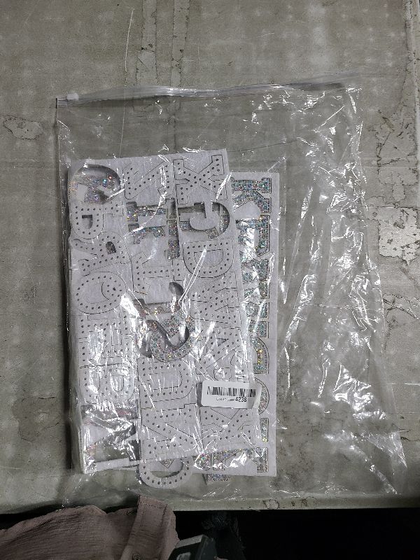 Photo 1 of Youyole 52 Pcs Rhinestone Iron on Letter A-z Rhinestone Iron on Patch White Bling Letters Alphabet Applique for Hats Bags Shirt Dress Clothes Fabric, AB Colors, Flat Style