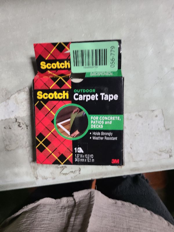 Photo 1 of 3M Scotch Double-Sided Carpet Tape 1.3 in x 40 ft – Heavy Duty Indoor/Outdoor Rug Gripper for Hardwood, Vinyl, Tile & Concrete Floors – Non-Slip Adhesive for Area Rugs and Mats