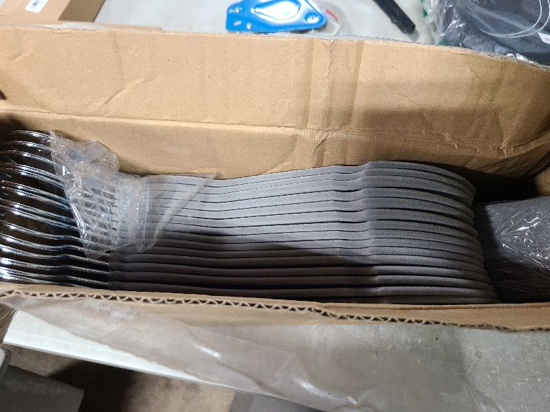 Photo 1 of 30 Pack Velvet Non Slip Hangers, Space Saving Slim Felt Hangers for Coats, Suits, Dresses, Jackets, and Pants, Durable Stackable Closet Organizer (30, Gray)