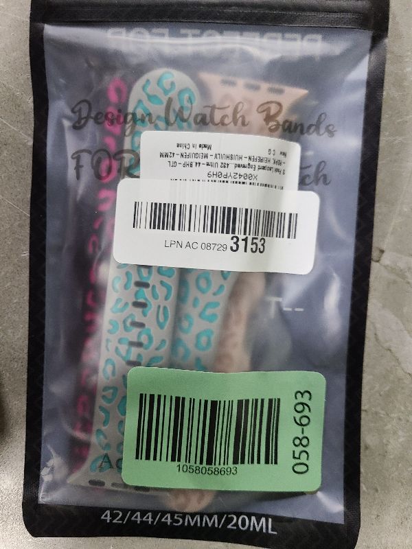 Photo 1 of 3 Pack Leopard Engraved Bands Compatible with Apple Watch Band 42mm 44mm 45mm 46mm 49mm Women, Soft Silicone Cheetah Embossed Sport Strap for iWatch Series 10 9 8 7 6 5 4 3 2 1 Ultra.BKHP-GRTL-PK