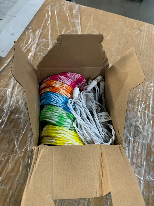 Photo 1 of Konictom 8.5Ft Multicolor Lantern String Lights, Summer Printed String Lights with 10 Colorful Light Bulbs, Nylon Lantern Lights for Patio Bedroom Window Garden Porch Party Decor, White Wire