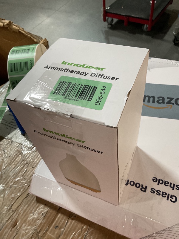 Photo 1 of InnoGear Oil Diffuser, 150ML Ceramic Diffuser for Essential Oils Handcrafted Aromatherapy Diffuser Ultrasonic Cool Mist Humidifier with 2 Mist Modes Waterless Auto Off for Room Office, White