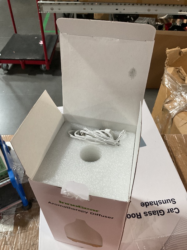 Photo 1 of InnoGear Oil Diffuser, 150ML Ceramic Diffuser for Essential Oils Handcrafted Aromatherapy Diffuser Ultrasonic Cool Mist Humidifier with 2 Mist Modes Waterless Auto Off for Room Office, White