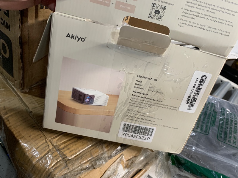 Photo 1 of ***(PARTS ONLY/ MAJOR DAMAGE/ NON FUNCTIONAL)***Mini Projector with WiFi and Bluetooth, AKIYO 1080P Supported Projector with Projector Stand, Portable Movie Projector for Home Theater/Outdoor, Compatible with iOS/Android/Laptop/TV Stick/HDMI/PS5
