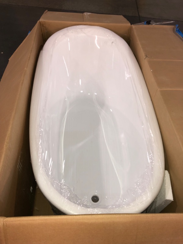 Photo 1 of (TRUCK OR TRAILER PICKUP ONLY)***MINOR DAMAGES SHOWN***
59" Free Standing Tub, Pure Acrylic Freestanding Bathtub, Stylish Stand Alone Contemporary Deep Soaking Bath Tub, cUPC Certified SY9950 (Glossy White)