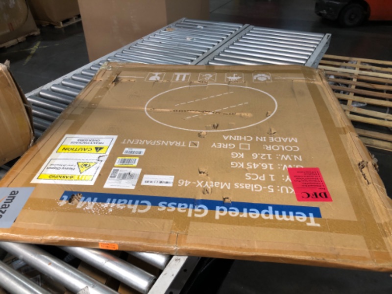 Photo 1 of [Tempered Glass] 46" x 46" Round Glass Chair Mat, Heavy Duty Hard Floor Mat with Round Corner and Polished Edge, Office Chair Mat for Carpet Office Home Hardwood Floor Desk