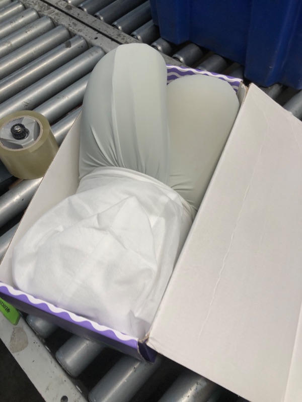 Photo 1 of (used/fair) C CUSHION LAB Deep Sleep Pillow, Patented Ergonomic Contour Design for Side & Back Sleepers, Orthopedic Cervical Shape Gently Cradles Head & Provides Neck Support & Shoulder Pain Relief - Calm Grey