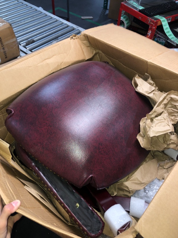 Photo 1 of (legs are damaged)(sold for parts) Boss Captain’s Chair In Burgundy Vinyl W/ Casters